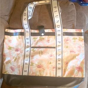 NWOT Large Floral Print Shoulder Tote Bag